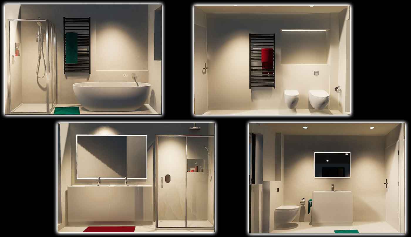 3D renders showing the interior design