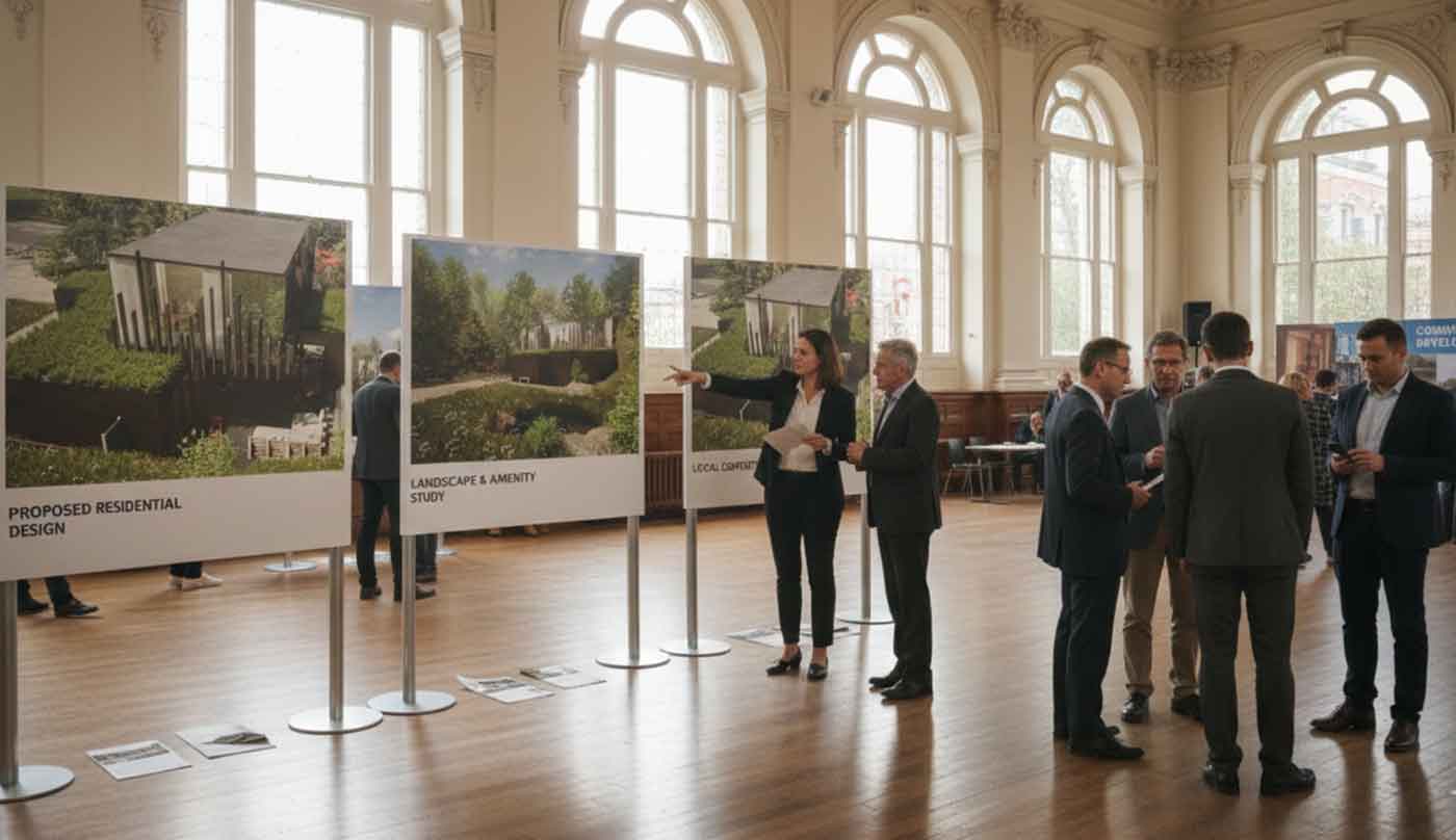 Committee hearing showing our renders