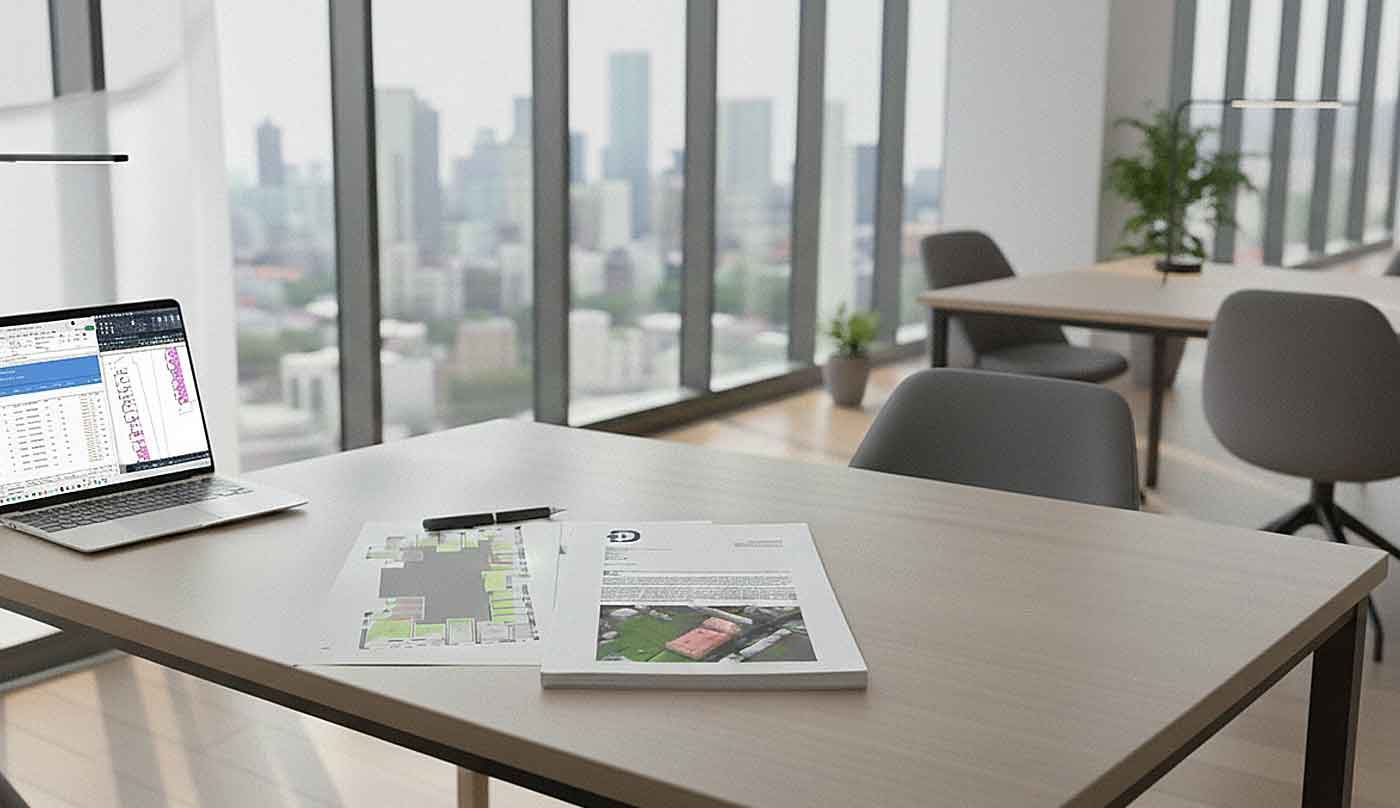 Report ready on office desk