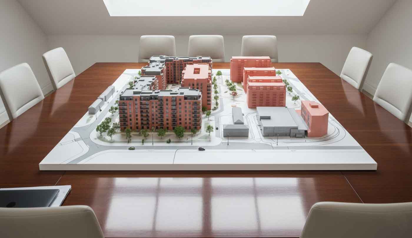 Board room with model on the table